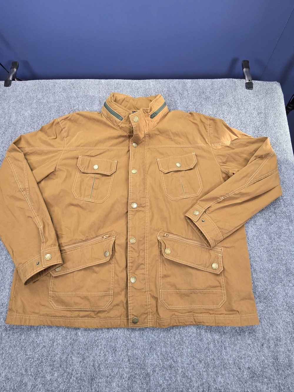 Orvis Mens XXL Tan Field Jacket Utility Safari Barn Coat Hunting Outdoor Cotton